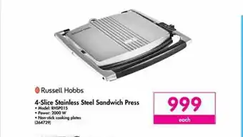 Russell Hobbs - 4-Slice Stainless Sandwich Press