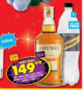 Shoprite Liquor Three Ships Select Whisky 750ml offer