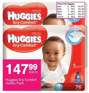 Save Huggies Dry Comfort Jumbo Pack offer