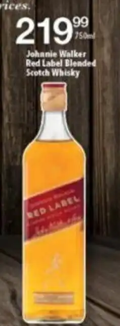 Shoprite Liquor Johnnie Walker Red Label Blended Scotch Whisky 750 ml offer
