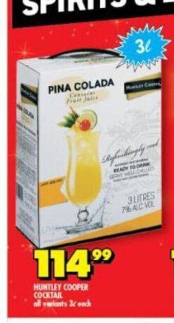 Shoprite Liquor Huntley Cooper Cocktail All Variants 3L each offer