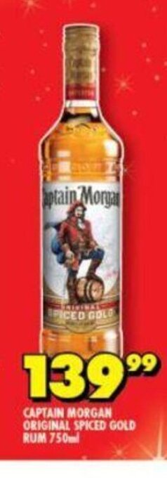 Shoprite Liquor Captain Morgan Original Spiced Gold Rum 750ml offer