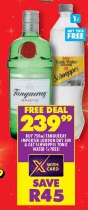 Shoprite Liquor Tanqueray Imported London Dry Gin 750ml offer