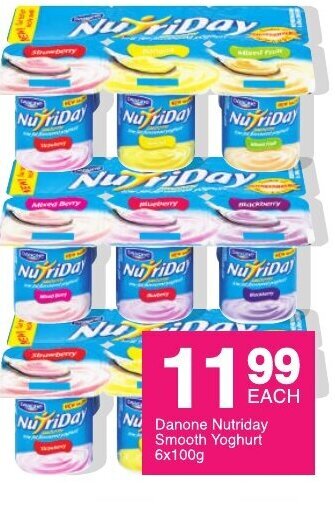 Save Danone Nutriday Smooth Yoghurt 6x100g offer