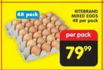 Shoprite Ritebrand Mixed Eggs 48 per pack offer