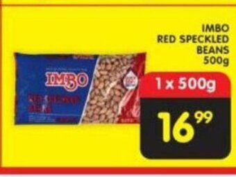 Shoprite Imbo Red Speckled Beans 500g offer
