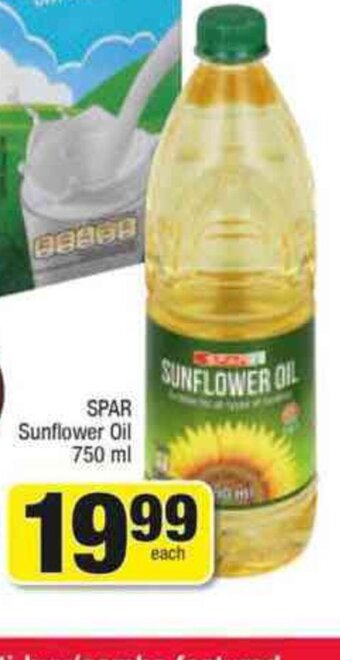 Spar SPAR Sunflower Oil 750ml offer