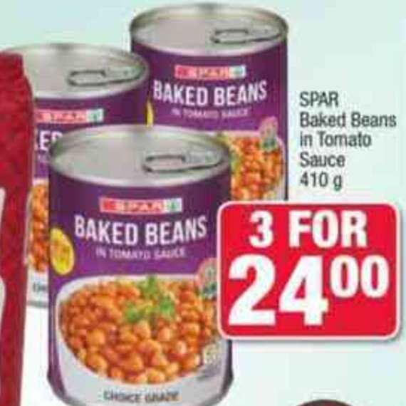 SPAR Baked Beans in Tomato Sauce 410g offer at Spar