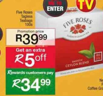 Spar Five Roses Tagless Teabags 100s offer