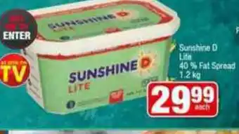 Spar Sunshine D Lite 40% Fat Spread 1.2kg offer