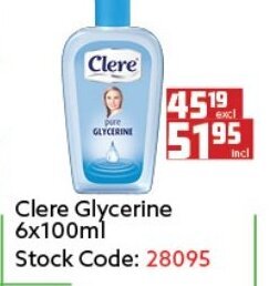 Africa Cash and Carry Clere Glycerine 6x100ml offer