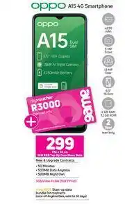 Game Oppo A15 4G Smartphone-On 1GB Red Top Up Core More Data offer