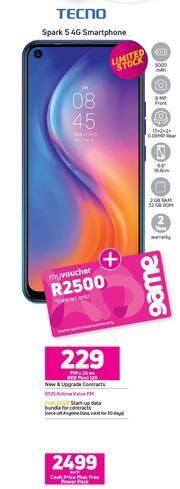 Game Tecno Spark 5 4G Smartphone-Each offer