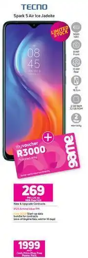 Game Tecno Spark 5 Air Ice Jadeite-Each offer