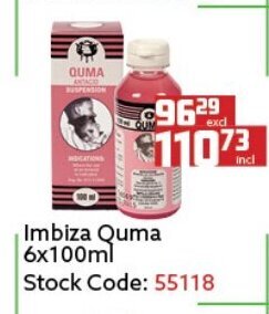 Africa Cash and Carry Imbiza Quma 6x100ml offer
