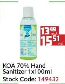 Africa Cash and Carry KOA 70% Hand Sanitizer 1x100ml offer