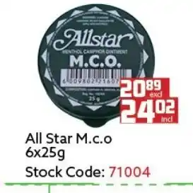 Africa Cash and Carry All Star M.c.o 6x25g offer
