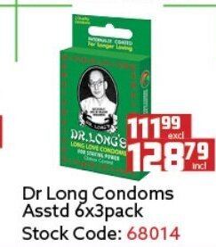 Dr Long Condoms Asstd 6x3pack