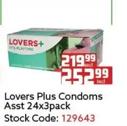 Africa Cash and Carry Lovers Plus Condoms Asst 24x3pack offer