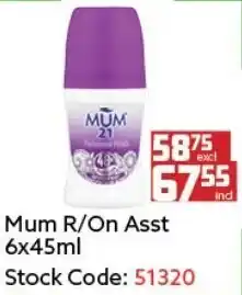 Mum R/On Asst 6x45ml