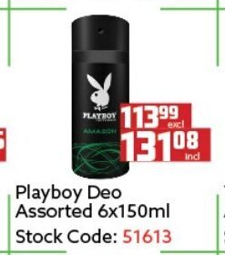 Africa Cash and Carry Playboy Deo Assorted 6x150ml offer