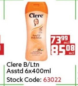 Africa Cash and Carry Clere B/Ltn Asstd 6x400ml offer