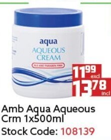 Africa Cash and Carry AMB Aqua Aqueous Crm 1x500ml offer