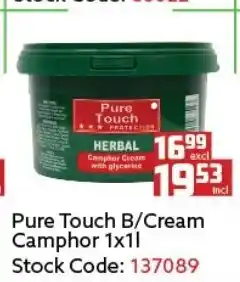 Africa Cash and Carry Pure Touch B/Cream Camphor 1x11 offer