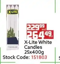 Africa Cash and Carry X-Lite White Candles 25x400g offer