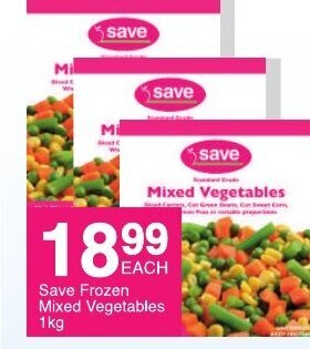 Save Save Frozen Mixed Vegetables 1kg offer