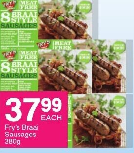 Save Fry's Braai Sausages 380g offer