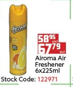 Africa Cash and Carry Airoma Air Freshener 6x225ml offer