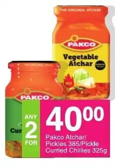 Save Pakco Atchar/ Pickles 385/ Pickle Curried Chillies 325g offer