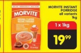 Shoprite Morvite Instant Porridge All Variants 1kg offer
