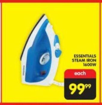 Shoprite Essentials Steam Iron 1600W offer