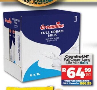 Take 'n Pay Creamline UHT Full Cream Long Life Milk 6x1lt offer