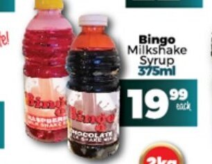 Take 'n Pay Bingo Milkshake Syrup 375ml offer