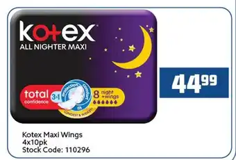Africa Cash and Carry Kotex Maxi Wings 4x10pk offer