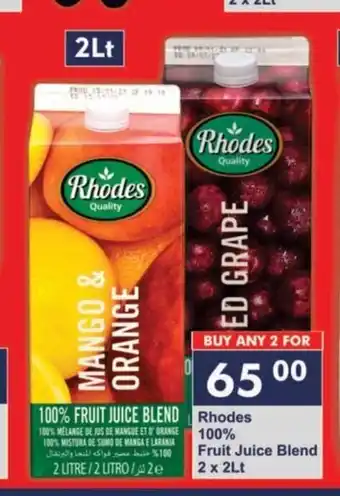 President Hyper Rhodes 100% Fruit Juice Blend 2 x 2 Lt offer