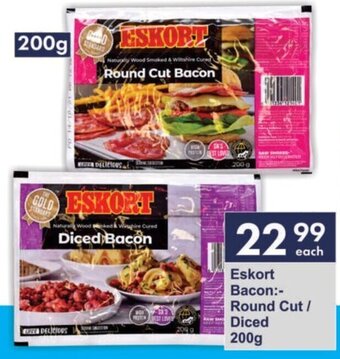 President Hyper Eskort Bacon Round Cut / Diced 200g offer