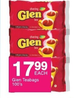 Save Glen Teabags 100's offer