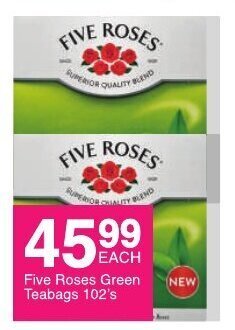 Save Five Roses Green Teabags 102's offer