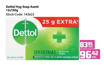 Africa Cash and Carry Dettol Hyg Soap Asstd 12x50g offer