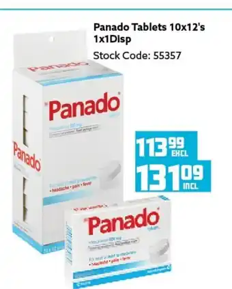Africa Cash and Carry Panado Tablets 10x12's 1x1 Disp offer