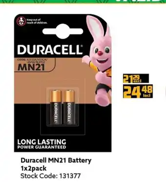 Africa Cash and Carry Duracell MN21 Battery 1x2Pack offer