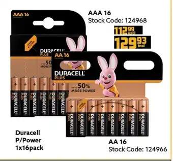 Africa Cash and Carry Duracell P/Power 1x16Pack AA16 offer