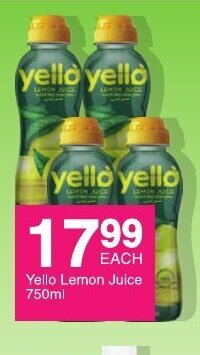 Save Yello Lemon Juice 750ml offer