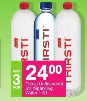 Save Thirsti Unflavoured Still / Sparkling Water 1.5lt offer