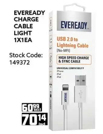 Africa Cash and Carry Eveready Charge Cable Light 1x1ea offer