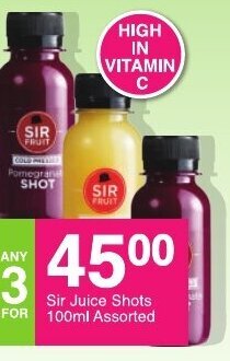 Save Sir Juice Shots 100ml Assorted offer